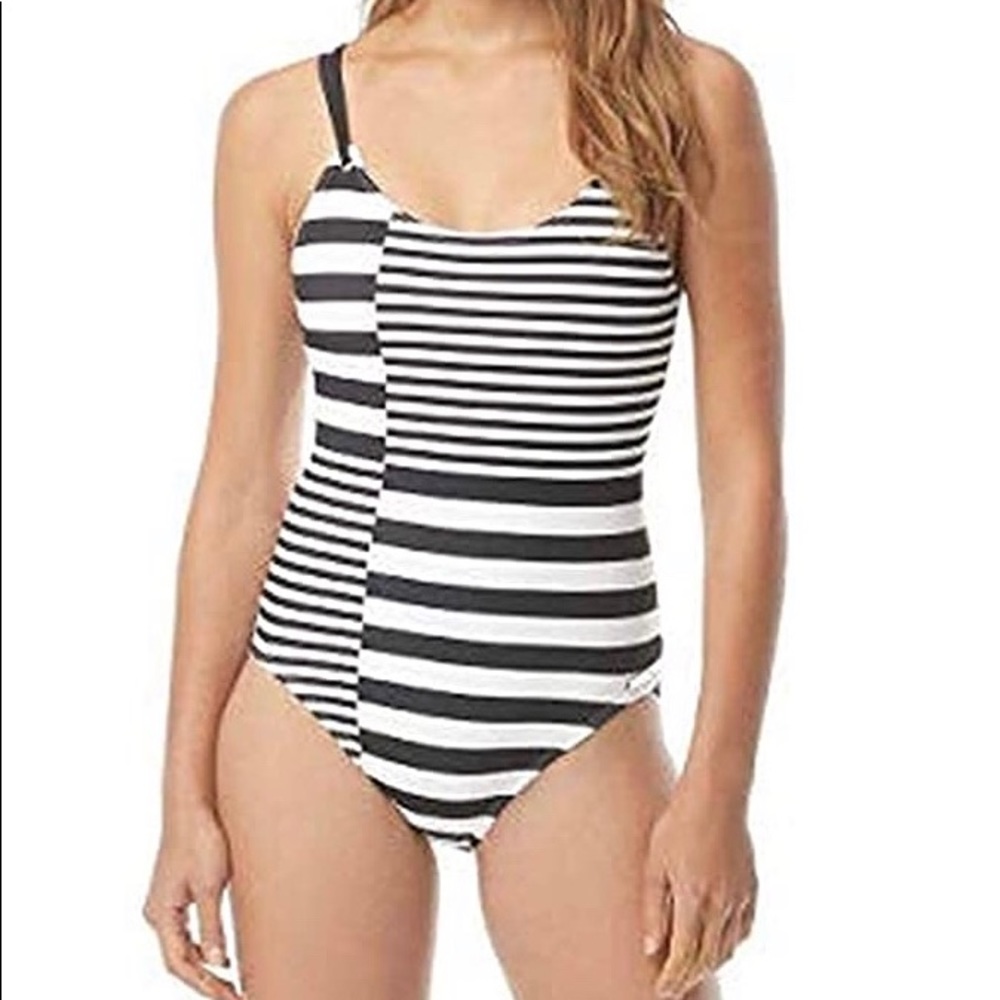 Michael Kors stripe one piece swimsuit size 6